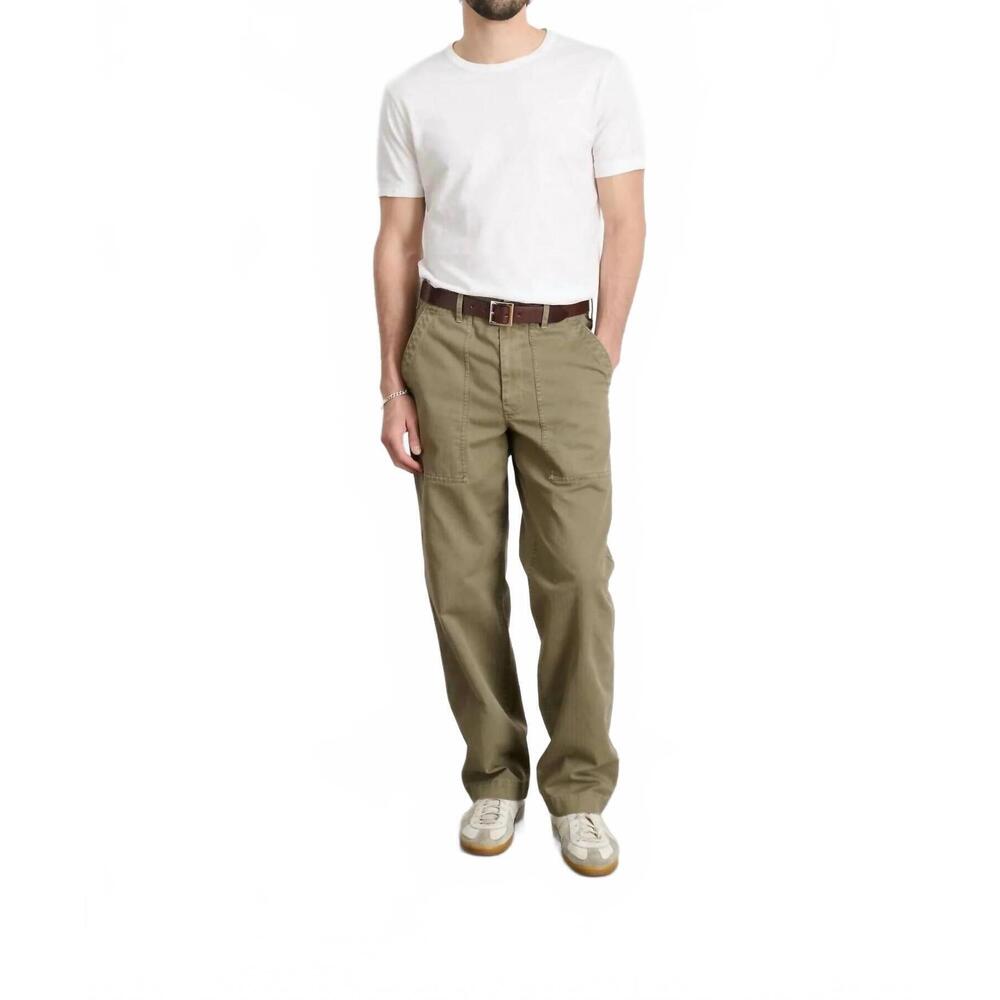 NEW ALEX MILL herringbone field pant in dark olive